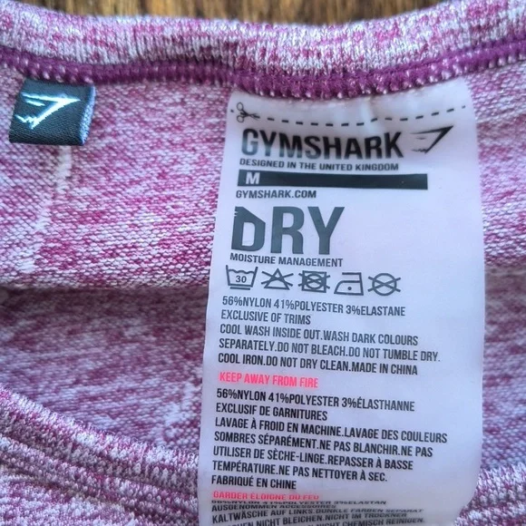 GYMSHARK Activewear Fitted Long Sleeves Crop Top Size M - Picture 8 of 8